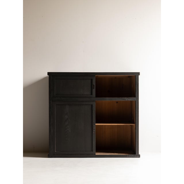 Black Japanese Antique Wabi Sabi Black Tansu 1860s-1900s / Chests Cabinet For Sale - Image 8 of 18