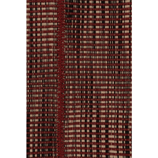 2010s Rug & Kilim's Accent Kilim, Red and Beige With Black Textural Stripes For Sale - Image 5 of 8