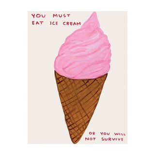 David Shrigley You Must Eat Ice Cream Official Poster For Sale