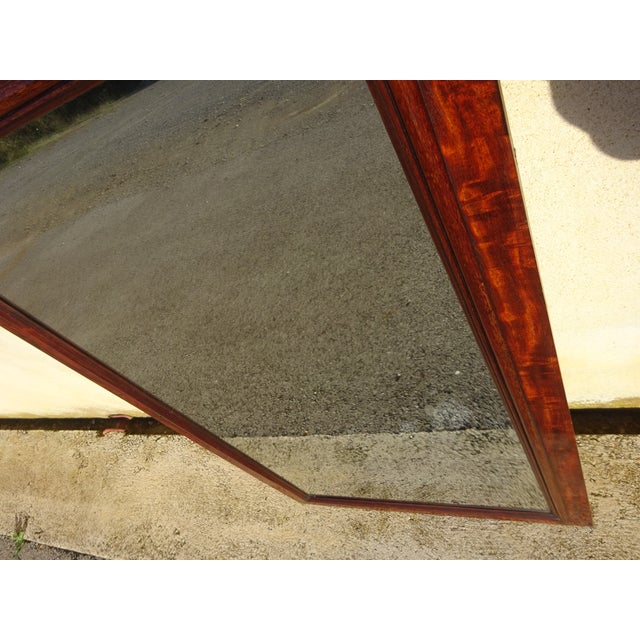 Wood Large Antique Mirror with Flamed Mahogany Frame, 1890s For Sale - Image 7 of 17