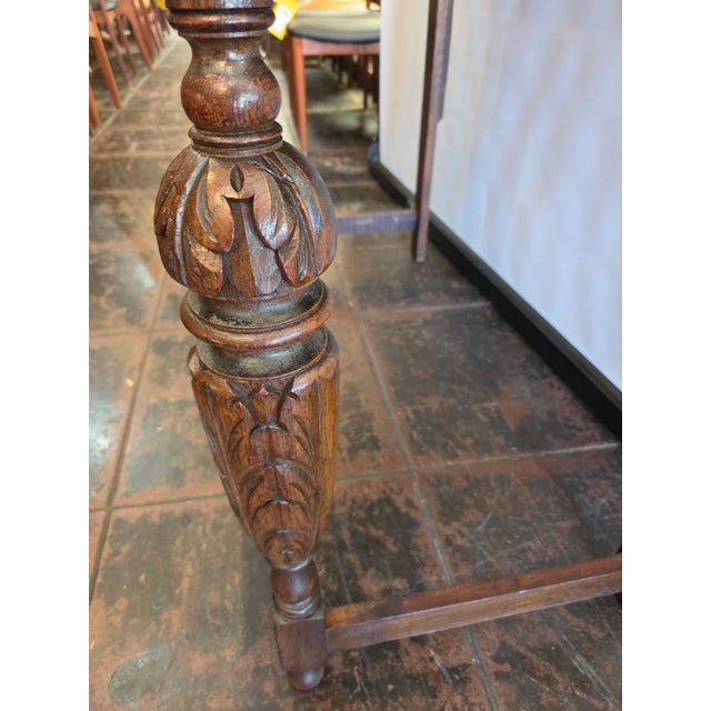 Antique 1880 Carved Lion Desk Solid Quater Sawn Oak Renaissance Revival Spanish Revival For Sale - Image 14 of 14