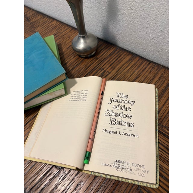 Vintage Whimsical Hobbies Hardcover Book Stack - Set of 3 - Bright Green & Blue Palette - Eclectic Modern Decor For Sale In Boise - Image 6 of 14