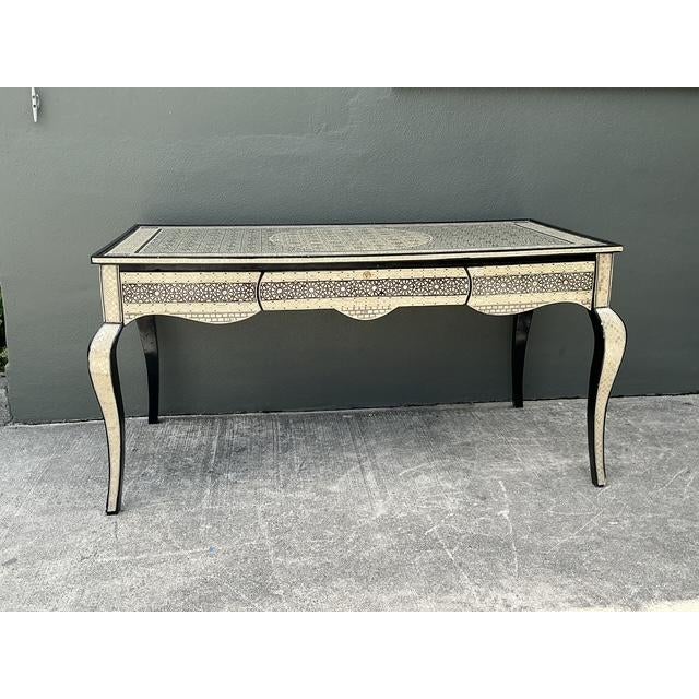 Moroccan Vintage Moroccan Inlay Writing Desk For Sale - Image 3 of 16