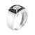 Haus of Brilliance .925 Sterling Silver 3/8 Cttw Composite Enhanced Black and White Diamond Men's Band Ring (H-I, I2-I3) - Size 9 For Sale - Image 4 of 6