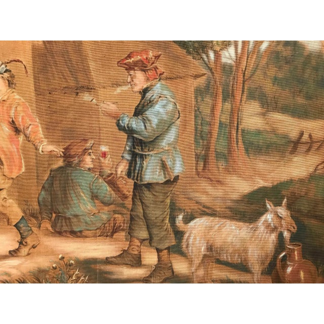 Textile 19th Century French Hand-Painted Pastoral Canvas After David Teniers For Sale - Image 7 of 7