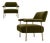 Brazilian Modern Pair of Armchairs in Aged Brass & Olive Green Mohair by Joaquim Tenreiro, 1950s For Sale