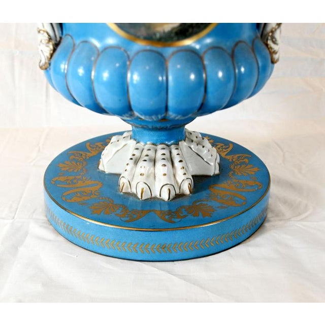 Sevres Style Porcelain Urns Vases, Set of 2 For Sale - Image 6 of 8
