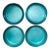 Turquoise Glass and Silverplate Coasters, Set/4 For Sale
