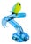 20th Century Sculpture of Parrot on Branch in Opaline Murano Glass attributed to Seguso Glassworks, Set of 2 For Sale