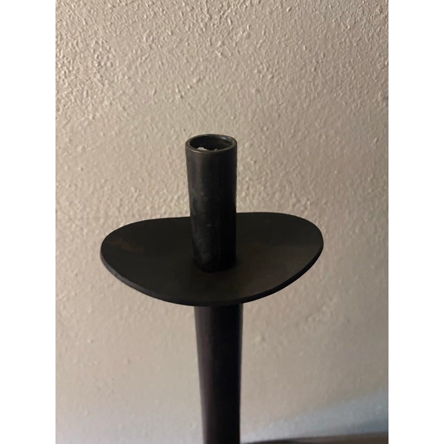 Pair of Rare Retired David Gulassa Candlesticks Wood & Bronze. Renowned Artist From the Pacific Northwest. These Are Heavy and Gorgeous - For Sale - Image 6 of 8