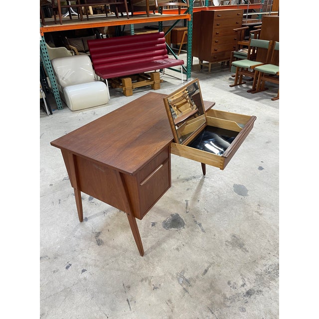 Danish Modern Teak Vanity or Desk For Sale - Image 9 of 10