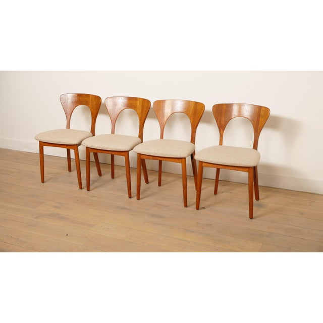 Mid-Century Modern Teak Peter Dining Chairs by Niels Koefoed for Koefoeds Hornslet, Set of 4 For Sale - Image 3 of 17