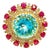 Bochic "Orient" Vintage African Ruby, Topaz & Diamond Ring Set In 18K Gold & Silver For Sale