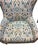 Navy Blue Transitional Ikat-Style Upholstered Wing Armchairs, a Pair For Sale - Image 8 of 8