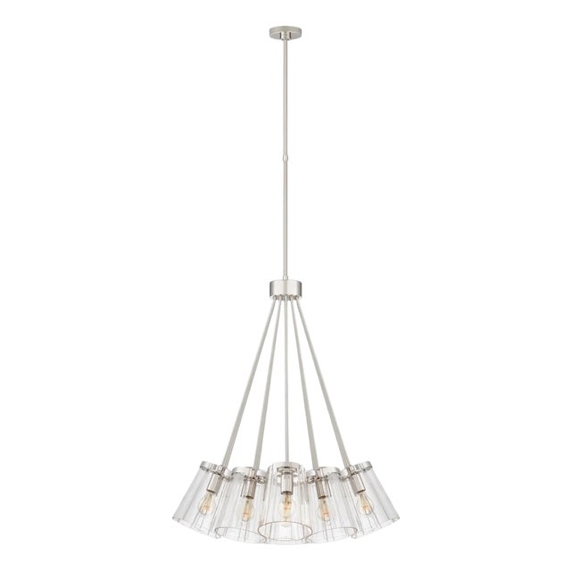 Visual Comfort Thoreau Large Polished Nickel Chandelier by Kate Spade For Sale