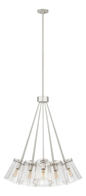 Visual Comfort Thoreau Large Polished Nickel Chandelier by Kate Spade