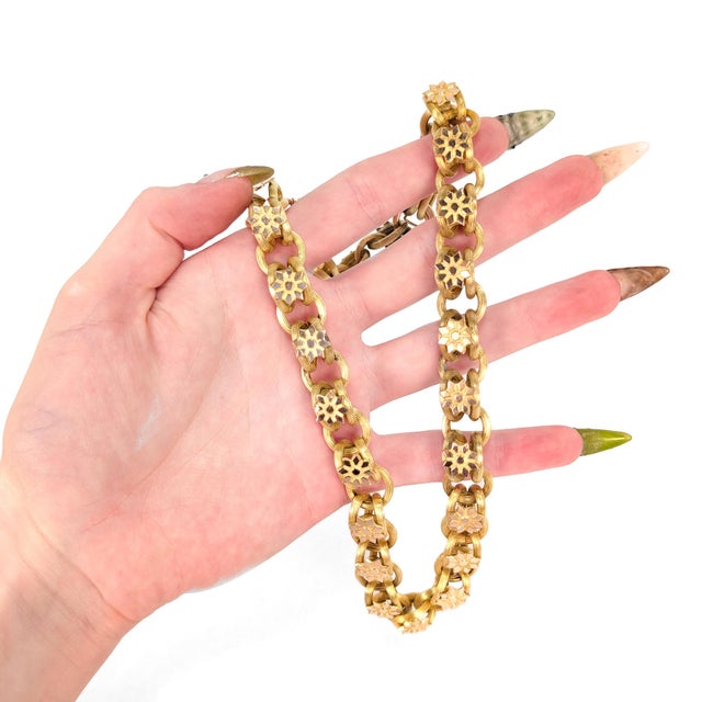 Victorian Antique Victorian Fancy 17" Belcher or Rolo Chain Link Necklace For Sale - Image 3 of 15