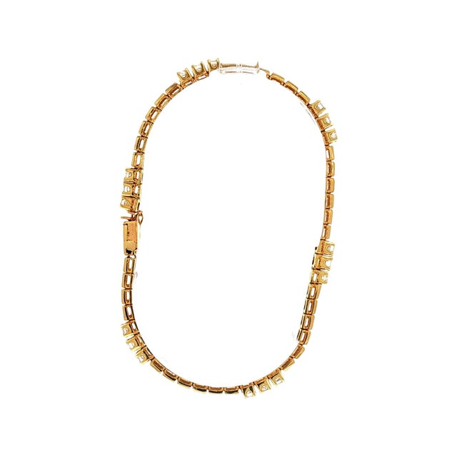Modern Late 20th-Century 14k Yellow Gold Diamond Box Link Bracelet For Sale - Image 3 of 4
