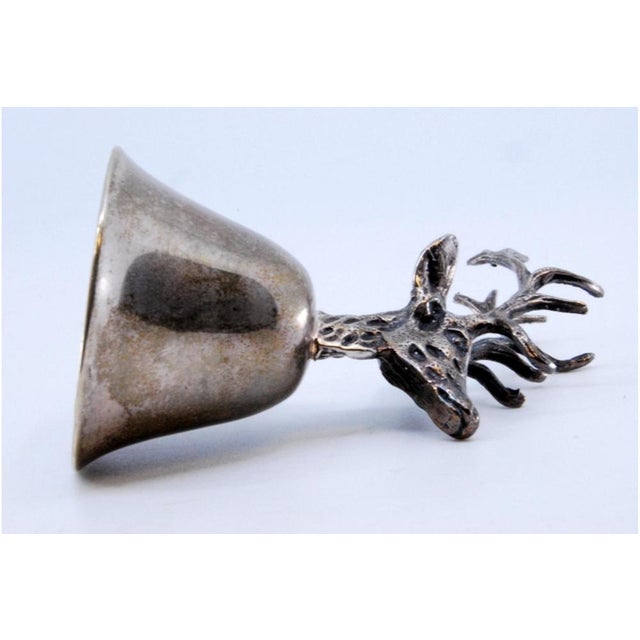 Metal Silver Bell with Deer Head Handle For Sale - Image 7 of 9