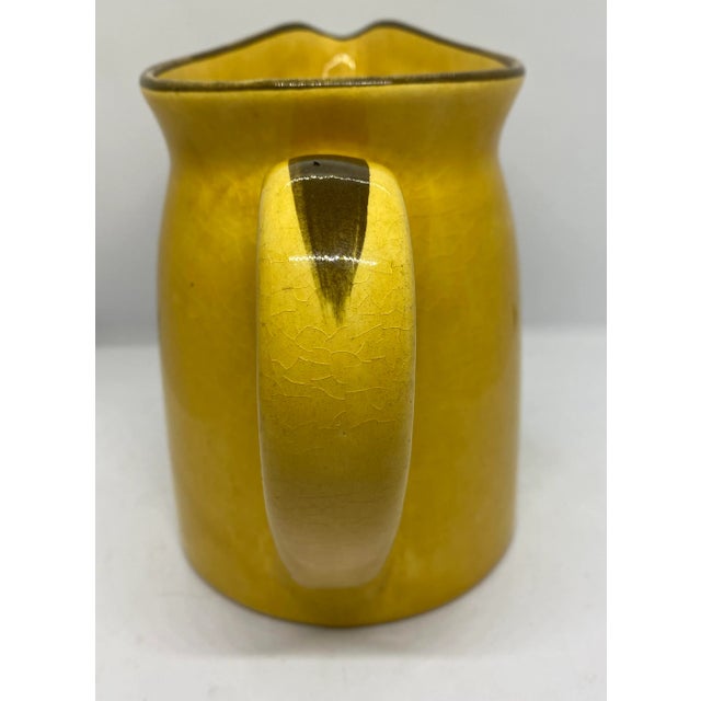 Mid-Century Los Angeles Potteries Calif Usa Mustard Golden Brown Pitcher For Sale In Washington DC - Image 6 of 11