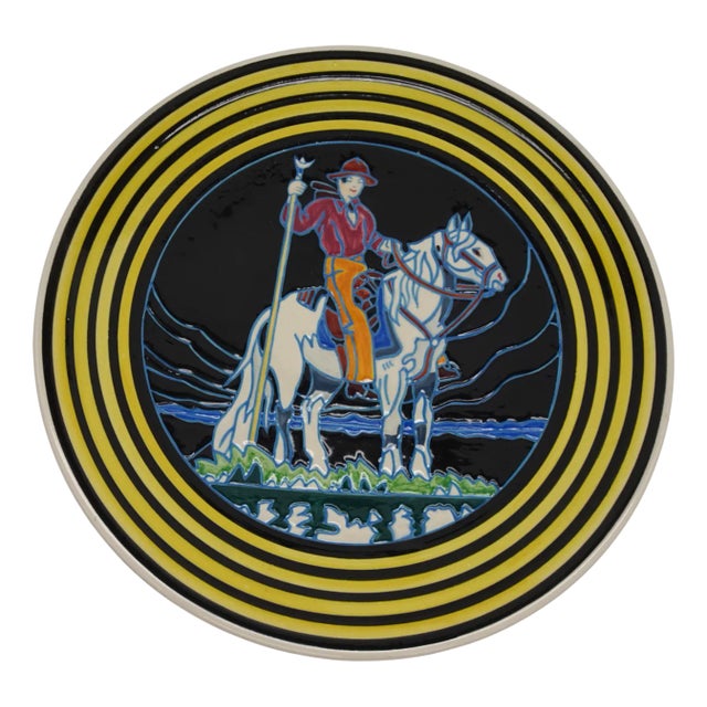 Art Deco 574 Plate Number by Jules Henriot Quimper for Etienne Laget, 1930s For Sale