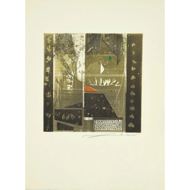 Écarte is an excellent Contemporary artwork realized by Renée Lubarow (b.1923) in 1978. Original colored etching on paper....