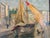 This is a lovely harbor scene painting on board signed and dated Vivian Hallberger, 1929.