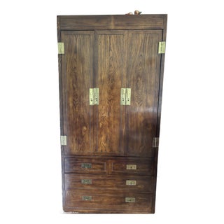 Henredon Campaign Armoire/Waredrobe 1960s For Sale