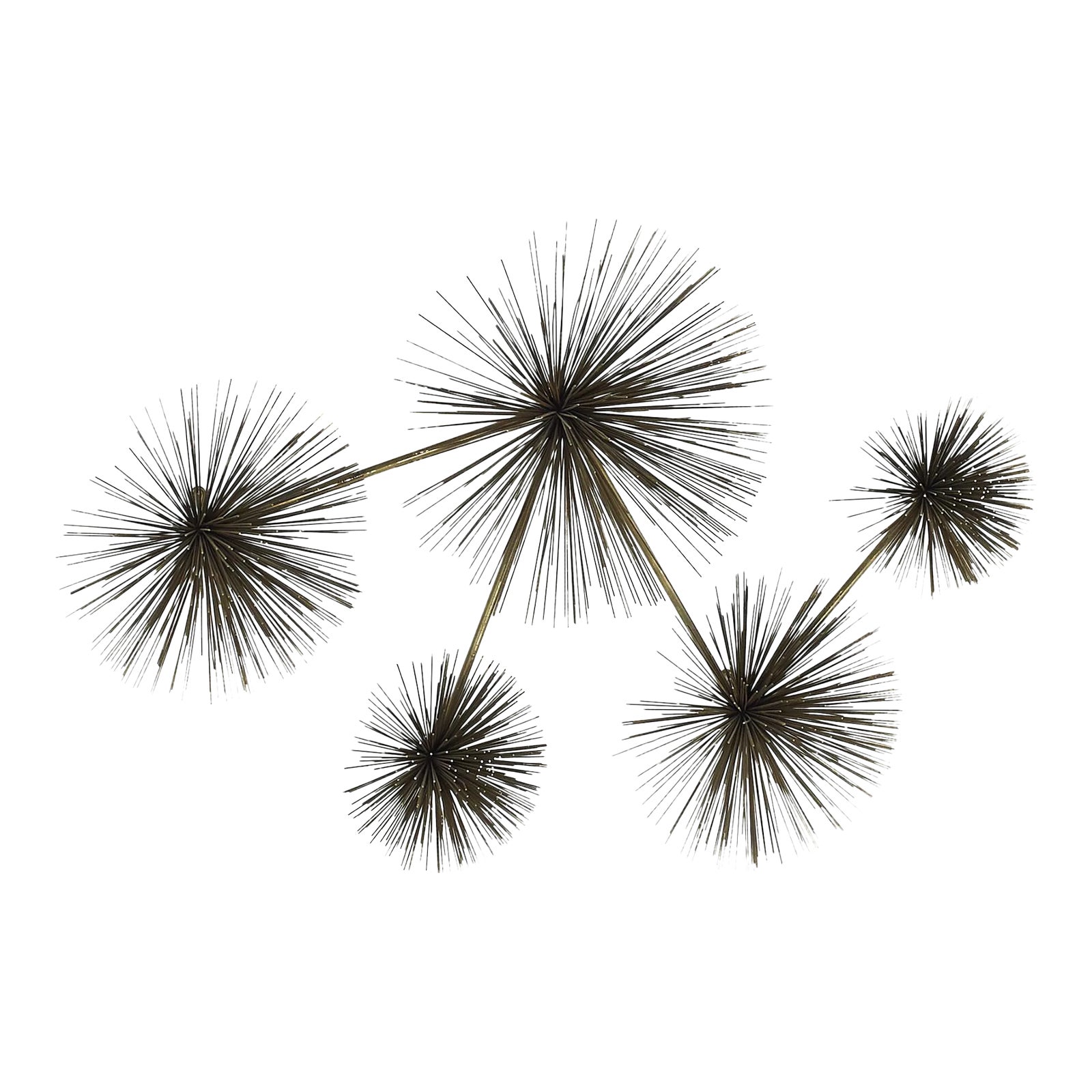 Curtis Jere Mid Century Urchin Brass Wall Sculpture | Chairish