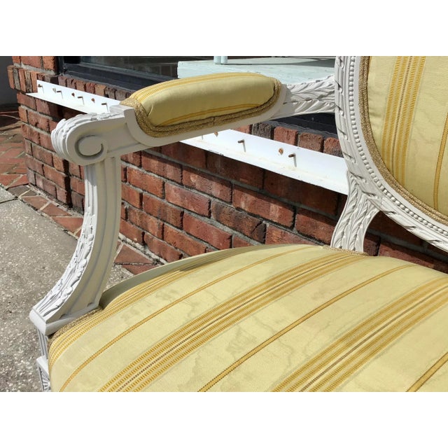 Wood Classic French Louis XVI Fauteuil Arm Chair For Sale - Image 7 of 10