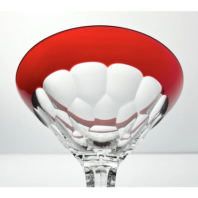 Glass Waterford “Simply Red” Set of 10 Crystal Martini Glasses For Sale - Image 7 of 11