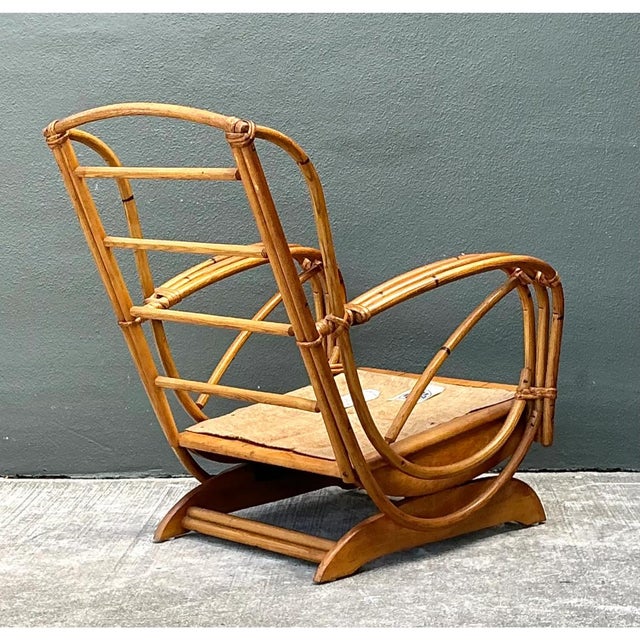 Vintage Heywood Wakefield Rattan Springer Lounge Chair For Sale - Image 12 of 12
