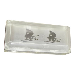 MCM Vintage Desk Box With Cross Country Skiers For Sale