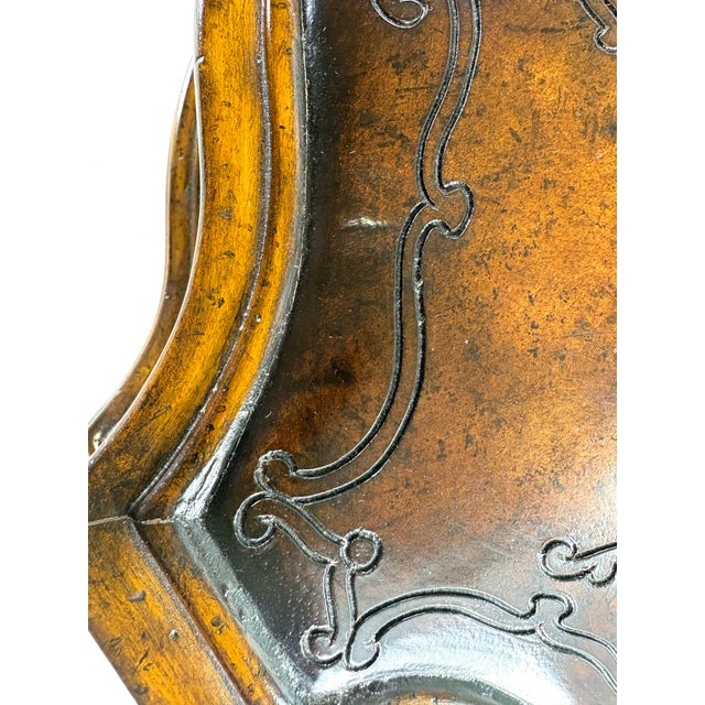 This is a handcrafted dresser box or jewelry box by Maitland Smith. This beautiful walnut box has hand forged decorative...