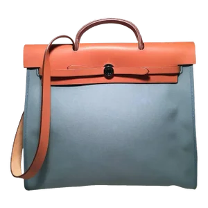 Hermes Blue Canvas Toile Herbag Tote