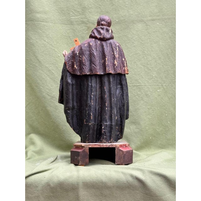 Baroque Artist, Saint Aloysius Gonzaga Polychrome Sculpture, 17th Century, Wood For Sale - Image 8 of 12