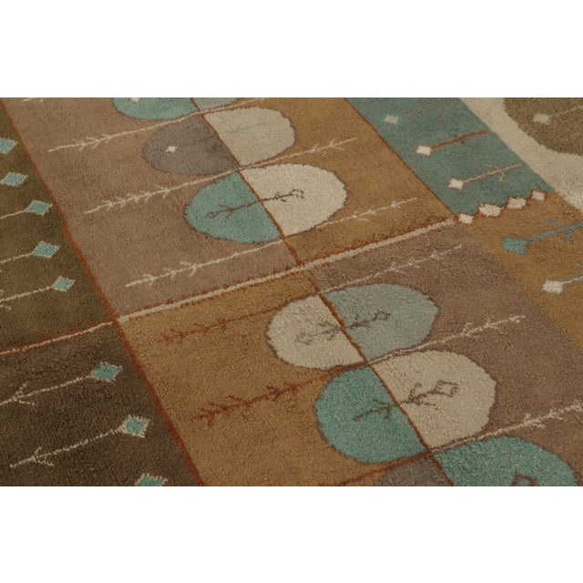Rug & Kilim Vintage Scandinavian Folk Art Flatweave With Linear Geometry - Rug & Kilim For Sale - Image 4 of 10