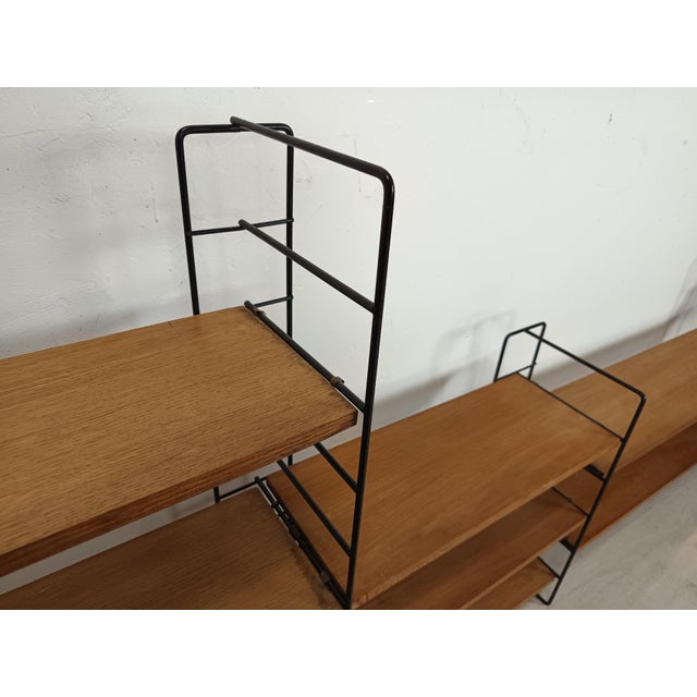 Black Vintage Oak String Shelves, 1950s For Sale - Image 8 of 18