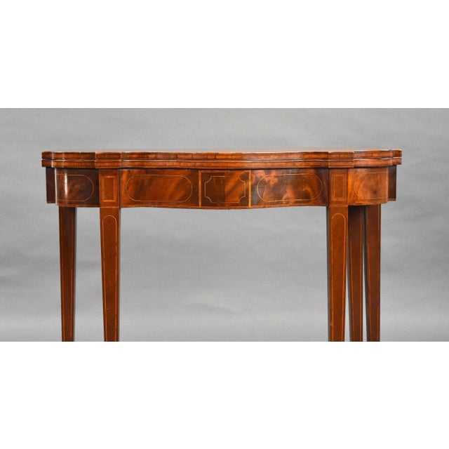 Edwardian Mahogany Serpentine Tea Table, 1900s For Sale - Image 6 of 8