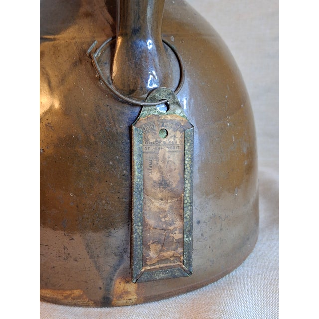 Ceramic Antique Albany Slip Stoneware Jug 19th C Merchant Tag Formosa Oolong Tea Suffield Ct For Sale - Image 7 of 18
