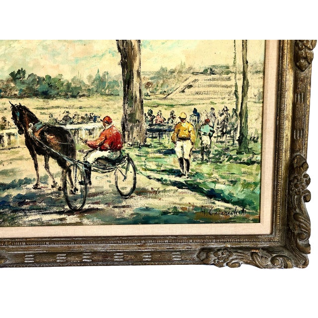 Signed Italian Post Impressionist Painting of Harness Racing by A. Chierichetti For Sale In San Francisco - Image 6 of 8