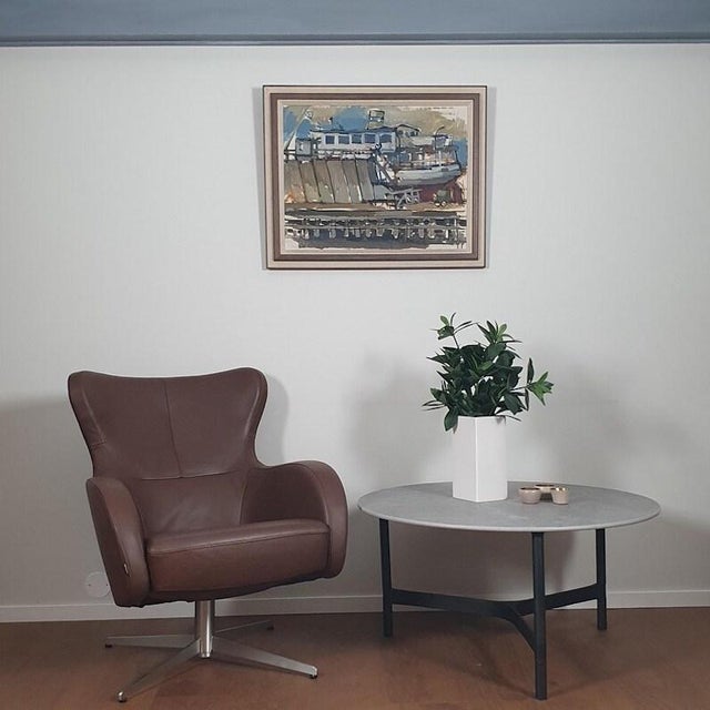 A swedish mid-century original oil painting on panel by swedish artist bo westberg-gren, dated 1959, depicting a...
