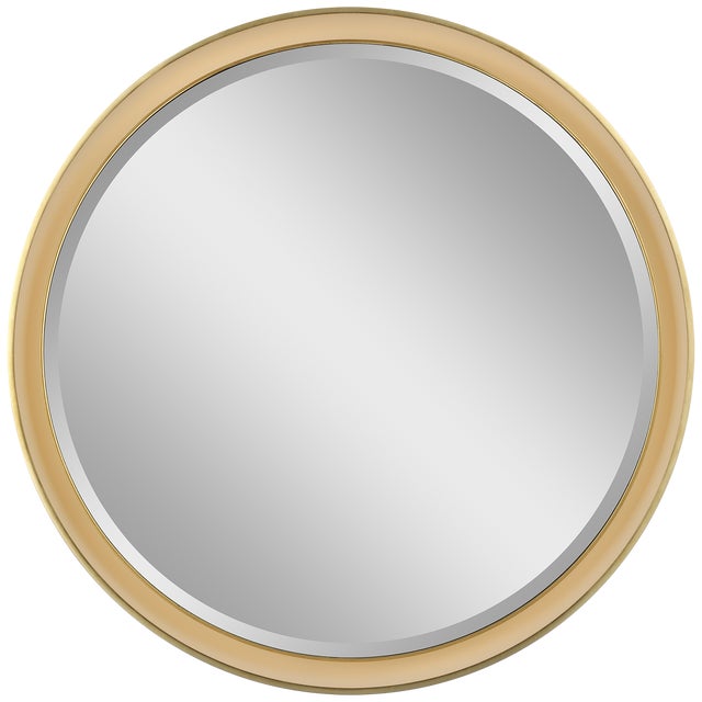 Thomas O'Brien for Visual Comfort Signature Tricia 30" Illuminated Round Mirror in Polished Nickel and Gild For Sale