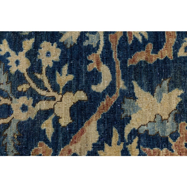 Hand-Knotted Bidjar Vintage Style Wool Rug Midnight Blue Floral Arabesque For Sale - Image 4 of 12