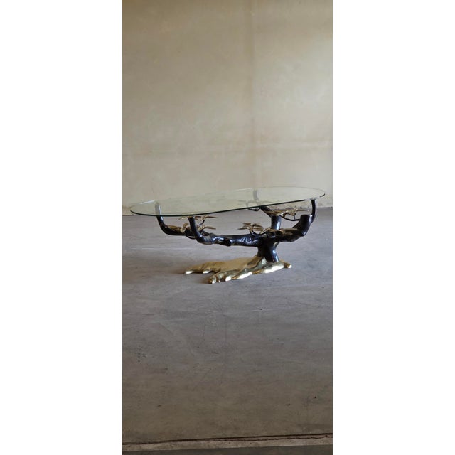 Vintage Brass and Glass Bonsai Tree Coffee Table by Willy Daro, 1980s For Sale - Image 13 of 14