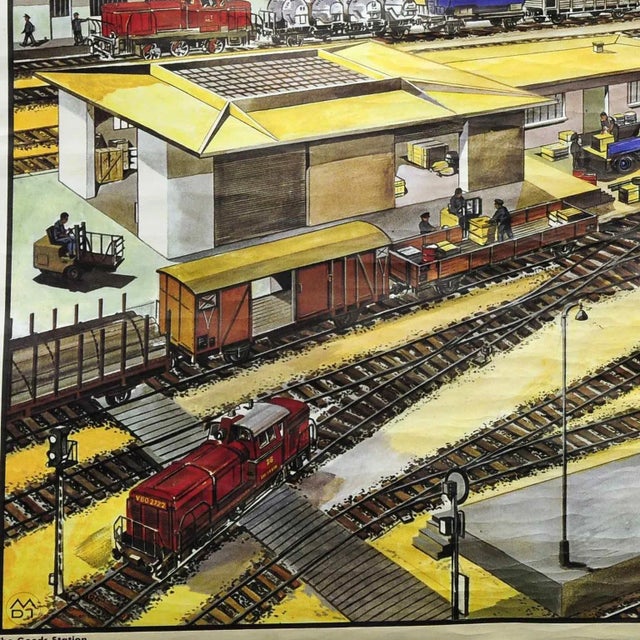 Fishing Harbour Goods Railway Station Wall Chart For Sale - Image 9 of 11