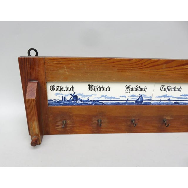 Art Nouveau Towel Board in Glass, Ceramic and Wood, 1890s For Sale - Image 14 of 18