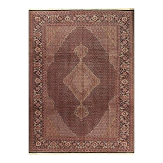 2020s Brown Fine Tabriz Silk & Wool Rug For Sale
