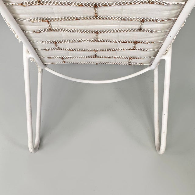 Mid-Century Italian White and Azure Iron Outdoor Lounge Chairs, 1960s, Set of 2 For Sale - Image 17 of 18