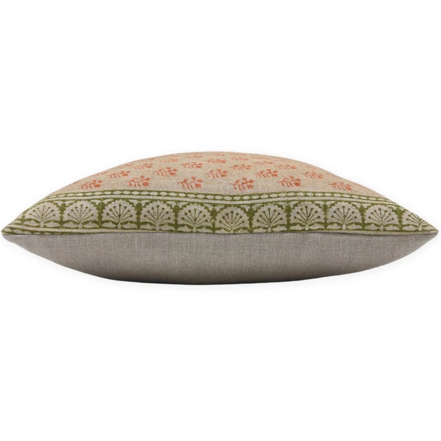 Not Yet Made - Made To Order Fabdivine Floral Print Cushion Cover 26 X26 Inch High-Quality Linen Fabric- Rangoli For Sale - Image 5 of 9